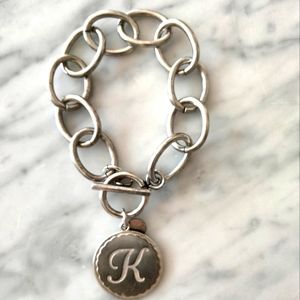 Melissa Huntsman chain link monogram 'K' bracelet